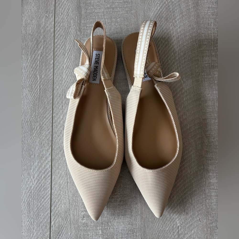 Steve Madden Olsen Cream Slingback Flats